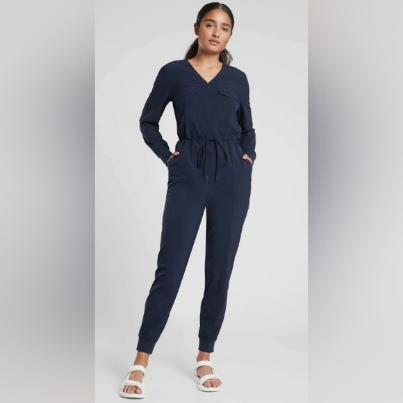 Athleta Zuma Jumpsuit, NAVY SIZE M - Picture 1 of 12